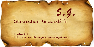 Streicher Gracián névjegykártya